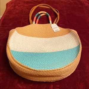 🌺 New Circle Straw Handbag 15.5"🌺